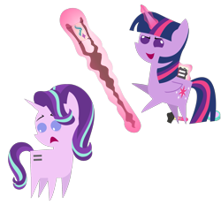 Size: 1817x1683 | Tagged: safe, artist:sketchmcreations, imported from derpibooru, starlight glimmer, twilight sparkle, alicorn, pony, the crystalling, the cutie map, adorable distress, april fools, april fools joke, counterparts, cute, derp, equal cutie mark, equalized, female, glimmerbetes, inkscape, makeup, maniacal laugh, mare, muahahaha, mwahahaha, pointy ponies, prank, role reversal, s5 starlight, simple background, staff, staff of sameness, starlight gets what's coming to her, tired, transparent background, twiabetes, twilight sparkle (alicorn), twilight's counterparts, vector