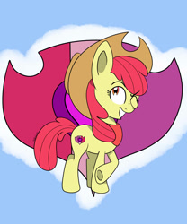 Size: 2500x3000 | Tagged: safe, artist:theartistsora, imported from derpibooru, apple bloom, earth pony, pony, bandana, cutie mark, female, filly, hat, smiling, solo, the cmc's cutie marks