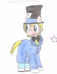 Size: 3060x3960 | Tagged: safe, artist:aridne, imported from derpibooru, dc comics, jervis tetch, mad hatter, ponified, teapot