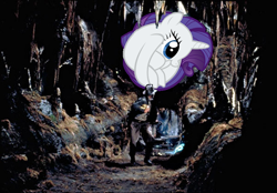 Size: 600x417 | Tagged: safe, imported from derpibooru, rarity, the gift of the maud pie, indiana jones, meme, raiders of the lost ark, rariball