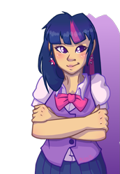 Size: 643x932 | Tagged: safe, artist:ethrealstar, imported from derpibooru, twilight sparkle, human, clothes, female, humanized, pleated skirt, shirt, skirt, solo