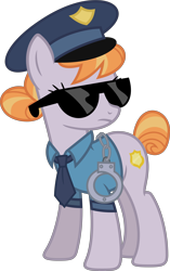 Size: 5654x9000 | Tagged: safe, artist:korsoo, imported from derpibooru, copper top, earth pony, pony, the gift of the maud pie, .svg available, absurd resolution, clothes, cuffs, female, inkscape, necktie, police officer, police pony, police uniform, simple background, solo, sunglasses, transparent background, vector