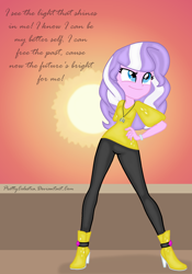 Size: 1288x1840 | Tagged: safe, artist:prettycelestia, imported from derpibooru, diamond tiara, equestria girls, my past is not today, clothes, female, leggings, solo, the pony i want to be