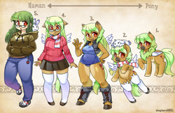 Size: 1600x1035 | Tagged: safe, artist:shepherd0821, imported from derpibooru, oc, oc only, oc:aka, anthro, human, semi-anthro, unguligrade anthro, anthro chart, clothes, hoodie, humanized, jacket