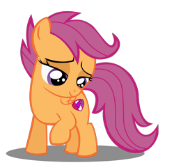 Size: 1912x1814 | Tagged: safe, artist:linormusicbeatpone, imported from derpibooru, scootaloo, pegasus, pony, on your marks, cutie mark adoration, female, flank, lidded eyes, looking at cutie mark, looking down, simple background, solo, stare, transparent background, vector