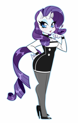 Size: 1211x1900 | Tagged: safe, artist:meb90, imported from derpibooru, rarity, anthro, plantigrade anthro, clothes, female, high heels, looking at you, pantyhose, simple background, solo, white background