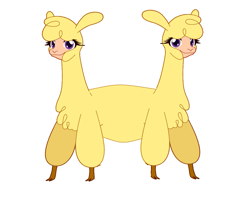 Size: 1295x1077 | Tagged: safe, imported from derpibooru, paprika paca, alpaca, them's fightin' herds, community related, conjoined, conjoined twins, paprika (tfh), pushmi-pullyu, sisters, two heads