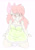 Size: 2006x2869 | Tagged: safe, artist:blackbewhite2k7, imported from derpibooru, apple bloom, human, apple blob, blushing, breasts, busty apple bloom, chubby, clothes, commission, fat, female, freckles, humanized, looking at you, nightgown, older, simple background, sketch, solo, white background, wip