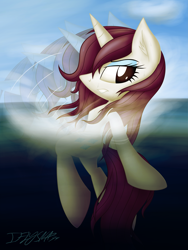 Size: 3243x4317 | Tagged: safe, artist:iflysna94, imported from derpibooru, rarity, absurd resolution, female, ocean, signature, solo, water