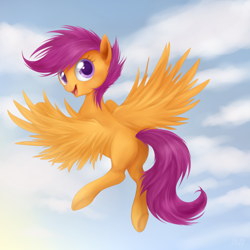 Size: 900x900 | Tagged: safe, artist:mn27, imported from derpibooru, scootaloo, butt, female, happy, plot, scootabutt, scootaloo can fly, solo