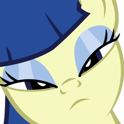 Size: 2000x2000 | Tagged: safe, imported from derpibooru, powder rouge, pony, asian, asian pony, close-up, face, female, hi anon, looking at you, serious face, simple background, solo, transparent background