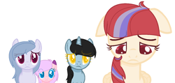 Size: 1260x600 | Tagged: safe, artist:jay-and-panda-art, imported from derpibooru, oc, oc only, earth pony, pegasus, pony, unicorn, base used, floppy ears, sad