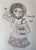 Size: 2946x4129 | Tagged: safe, artist:missmayaleanne, imported from derpibooru, fluttershy, human, alternate clothes, alternate costumes, bite mark, book, clothes, collar, ear piercing, female, glasses, grayscale, heart, humanized, looking at you, monochrome, nose piercing, piercing, plaid, skirt, smiling, solo, sweater, sweatershy, tattoo, traditional art
