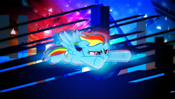 Size: 3840x2160 | Tagged: safe, artist:cloudshadezer0, artist:game-beatx14, imported from derpibooru, rainbow dash, female, flying, show accurate, solo, wallpaper