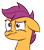 Size: 844x952 | Tagged: safe, artist:berrypunchrules, imported from derpibooru, scootaloo, bust, female, nose wrinkle, portrait, simple background, solo, transparent background