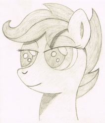 Size: 3522x4158 | Tagged: safe, artist:rutgernl, imported from derpibooru, scootaloo, bust, female, monochrome, portrait, sketch, solo, traditional art