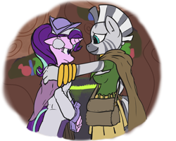 Size: 1000x800 | Tagged: safe, artist:brownie-bytes, imported from derpibooru, starlight glimmer, zecora, anthro, zebra, alchemist, cauldron, final fantasy, sage, smiling, zecora's hut