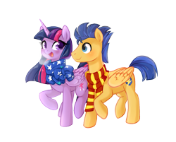 Size: 889x713 | Tagged: safe, artist:0biter, imported from derpibooru, flash sentry, twilight sparkle, alicorn, pony, breath, clothes, cold, female, flashlight, looking at each other, male, mare, raised hoof, scarf, shipping, simple background, straight, transparent background, twilight sparkle (alicorn), winter