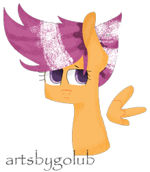 Size: 470x536 | Tagged: safe, artist:artsbygolub, imported from derpibooru, scootaloo, female, simple background, solo, transparent background