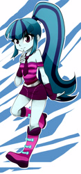 Size: 750x1600 | Tagged: safe, artist:nekojackun, imported from derpibooru, sonata dusk, equestria girls, blouse, clothes, female, necktie, shorts, skirt, solo