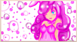 Size: 721x395 | Tagged: safe, artist:xxekosoundsxx, imported from derpibooru, pinkie pie, human, belly button, breasts, bunny ears, busty pinkie pie, clothes, costume, cute, female, humanized, solo