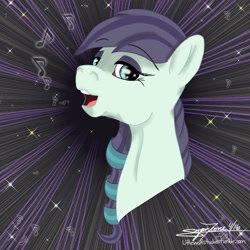 Size: 1000x1000 | Tagged: safe, artist:littlewolfstudios, imported from derpibooru, coloratura, bust, countess, cute, female, portrait, rara, singing, solo