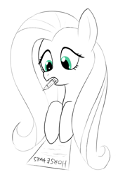 Size: 433x645 | Tagged: source needed, safe, artist:lovepaddles, imported from derpibooru, fluttershy, mentally advanced series, female, horse taxes, partial color, solo, taxes