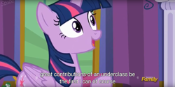 Size: 1920x960 | Tagged: safe, imported from derpibooru, screencap, twilight sparkle, alicorn, pony, gauntlet of fire, discovery family logo, female, mare, meme, twilight sparkle (alicorn), youtube caption