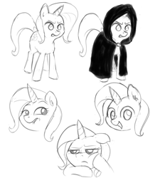 Size: 1000x1109 | Tagged: safe, artist:dr-waveband, imported from derpibooru, trixie, pony, unicorn, cloak, clothes, female, mare, sketch, solo