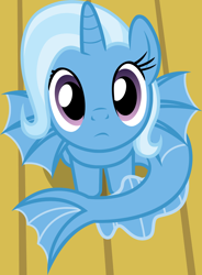 Size: 1158x1575 | Tagged: safe, artist:badumsquish, derpibooru exclusive, imported from derpibooru, part of a set, trixie, half-siren, hybrid, kelpie, badumsquish is trying to murder us, badumsquish's kitties, confused, cute, diatrixes, female, looking at you, looking up, looking up at you, sitting, solo, species swap