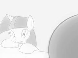 Size: 800x600 | Tagged: safe, artist:vulapa, imported from derpibooru, twilight sparkle, oc, oc:anon, human, pony, cyoa:life in ponyville, hospital, hospital bed, monochrome, offscreen character, pov, story included