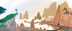 Size: 900x391 | Tagged: safe, artist:extract-of, imported from derpibooru, concept art, legends of equestria, mountain, scenery