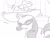 Size: 800x600 | Tagged: safe, artist:vulapa, imported from derpibooru, rarity, pony, unicorn, carousel boutique, cute, cyoa, cyoa:life in ponyville, female, glasses, glasses rarity, grayscale, hat, monochrome, smiling, solo, story included