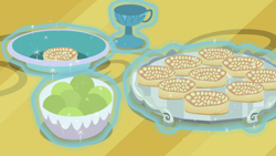 Size: 1920x1080 | Tagged: safe, imported from derpibooru, screencap, gauntlet of fire, crumpet (griddle cake), food, no pony