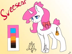 Size: 1394x1058 | Tagged: safe, artist:sweesear, imported from derpibooru, oc, oc only, oc:sweesery, pony, unicorn, bow, female, hair bow, solo