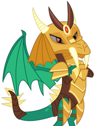 Size: 1935x2576 | Tagged: safe, artist:sketchmcreations, imported from derpibooru, princess ember, dragon, gauntlet of fire, armor, crossed arms, disguise, dragon armor, dragoness, female, helmet, inkscape, simple background, solo, transparent background, vector