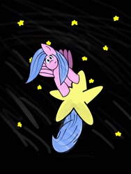 Size: 774x1032 | Tagged: safe, artist:ryodisk, imported from derpibooru, oc, oc only, oc:starsong, looking at you, night, space, stars