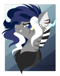 Size: 1676x2114 | Tagged: safe, artist:kaatseye, imported from derpibooru, oc, oc only, oc:kaos lunar, draconequus, hybrid, interspecies offspring, next generation, offspring, parent:discord, parent:princess luna, parents:lunacord, silhouette