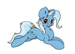 Size: 1100x800 | Tagged: safe, artist:yooyfull, imported from derpibooru, trixie, pony, unicorn, female, mare, simple background, smiling, solo, tail wrap, traditional art, transparent background