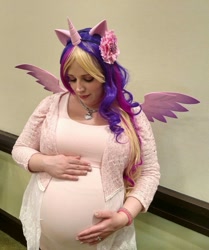 Size: 1649x1968 | Tagged: safe, artist:smerkalot, imported from derpibooru, princess cadance, human, clothes, cosplay, costume, irl, irl human, photo, pregnant, solo