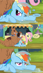 Size: 688x1161 | Tagged: safe, artist:stratusxh, edit, imported from derpibooru, screencap, fluttershy, orthros, rainbow dash, dog, pegasus, pony, crack shipping, drool, female, mare, multiple heads, orthrosdash, screencap comic, shipping, two heads