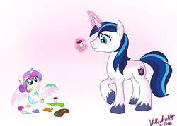 Size: 700x500 | Tagged: safe, artist:wubcakeva, imported from derpibooru, princess flurry heart, shining armor, cute, diabetes, father and daughter, flurrybetes, hnnng, weapons-grade cute