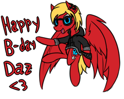 Size: 1500x1200 | Tagged: safe, artist:nekro-led, imported from derpibooru, oc, oc only, oc:katie jay ewing, pegasus, pony, birthday, solo