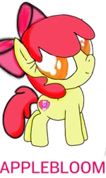 Size: 261x436 | Tagged: safe, artist:lucarioknight1999, imported from derpibooru, apple bloom, backwards cutie mark, cutie mark, female, simple background, solo, the cmc's cutie marks, white background