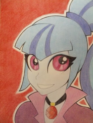 Size: 1024x1365 | Tagged: safe, artist:souladdicted, imported from derpibooru, part of a set, sonata dusk, equestria girls, bust, female, portrait, sketch, solo, traditional art