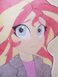 Size: 1024x1365 | Tagged: safe, artist:souladdicted, imported from derpibooru, part of a set, sunset shimmer, equestria girls, bust, female, portrait, sketch, solo, traditional art