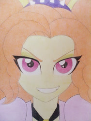 Size: 1024x1365 | Tagged: safe, artist:souladdicted, imported from derpibooru, part of a set, adagio dazzle, equestria girls, bust, female, portrait, sketch, solo, traditional art