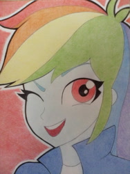 Size: 1024x1365 | Tagged: safe, artist:souladdicted, imported from derpibooru, part of a set, rainbow dash, equestria girls, bust, female, portrait, sketch, solo, traditional art