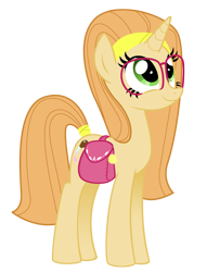 Size: 1739x2281 | Tagged: safe, artist:lostinthetrees, imported from derpibooru, honey lemon, pony, big hero 6, honey lemon (big hero 6), ponified, saddle bag, simple background, solo, transparent background, vector