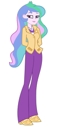 Size: 2400x5300 | Tagged: safe, artist:razethebeast, imported from derpibooru, princess celestia, human, equestria girls, canterlot high, clothes, female, flash puppet, hands behind back, principal celestia, simple background, solo, transparent background, vector